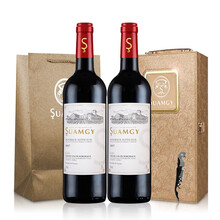 超市	
圣芝（Suamgy）G50优选波尔多 赤霞珠混酿干红葡萄酒 750ml*2瓶 双支礼盒装 法国波尔多AOC进口红酒