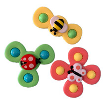 动物转转乐乐园卡通花朵吸盘转转乐儿童玩具宝宝旋转婴幼儿陀螺6-12个月0-1岁以上 蝴蝶动物吸盘转转乐带摇铃