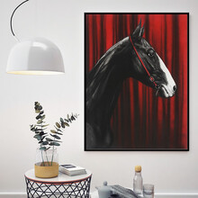 青研会 玄关装饰画版画水墨画马客厅书房办公室壁画挂画送礼画孙浩绝版签名《马的肖像5》81x107cm 精装礼盒典藏版