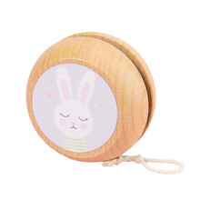 两个娃娃 儿童益智玩具悠悠球男孩女孩小朋友传统怀旧木制溜溜球节日礼物 兔子