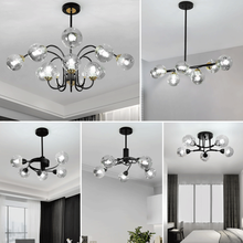 牛掌柜客厅吊灯北欧灯具套餐现代简约轻奢餐厅饭厅灯创意个性家用卧室房间灯2021新款网红造型魔豆分子灯 6头烟灰色灯罩（第二张图为该选项图） 白光