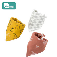 柯斯德尼（kidsneed）婴儿用品口水巾围嘴宝宝纯棉三角巾新生儿口水巾透气超柔加厚 超柔加厚款-A组