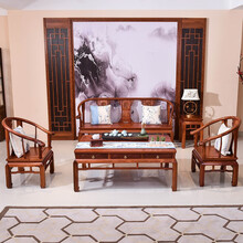 DFJXW F红木家具缅甸花梨（学名：大果紫檀）沙发椅组合实木宫廷椅皇冠皇宫沙发大茶几 中式仿古明清 五件套