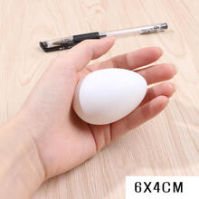 厂家直销儿童复活节彩蛋diy卡通彩绘手绘蛋壳幼儿手工制作玩具 6cm白色仿真蛋 送挂绳