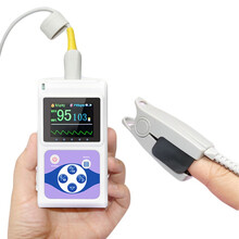 CONTEC 血氧仪指夹式血氧饱和度脉搏检测器成人老人儿童测量心跳脉搏心率检测仪家用便携手指脉氧仪 掌上分体式血氧仪【60D】