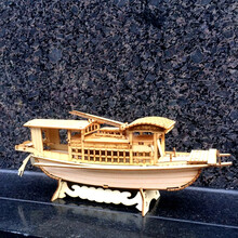 嘉兴红船模型纪念品南湖红船模型嘉兴红船手工艺木船纪念船木船迷你船模型礼品 拼装：28X8X11