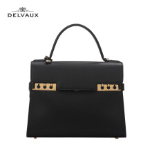Delvaux DELVAUX包包奢侈品女包女士单肩斜挎手提包 Tempete系列中号生日礼物送女友 黑色