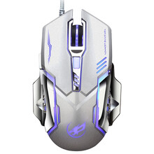 SOZA电竞游戏鼠标绝地求生英雄联盟lol吃鸡cf机械台式电脑笔记本家用有线宏编程鼠标办公无线静音 气质银鼠标【升级有声版】
