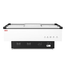 展示冰柜商用大容量保鲜冷冻两用透明玻璃卧式岛柜冷藏超市展示柜 铜管智能款450升长1520x670x925mm