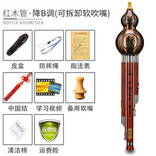舒弗（LACHOUFFE）云南防摔演奏型成人初学生镀铜红木葫芦丝乐器C调gf降B调 可拆卸吹嘴镀铜红木降B调【皮盒+中国结+清洁棉】