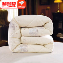 春喜梦家纺 羊毛被子冬被加厚驼毛被 保暖绒冬被春秋被 单人双人棉被芯羊绒被芯加厚褥子 米色 2.0mX2.3m 8斤---冬被