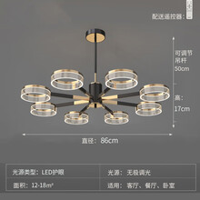 费斯（FEISS）现代轻奢吊灯现代简约大气2020新款卧室家用北欧灯具客厅吊灯 升级版A款8头-无极调光