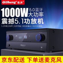 奇声大功率蓝牙定阻5.1功放机家用卡包功放专业DTS发烧重低音ktv音响网络智能语音功率放大器空放机 高清HDMI版(无损解码)