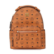 MCM 女士 Stark系列干邑色印花logo双肩背包 MMKAAVE08CO001