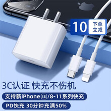 爵硕 苹果20W快充PD充电器头18W适用于iphone12闪充11pro数据线 18W快充头+苹果USB-C闪充线1米