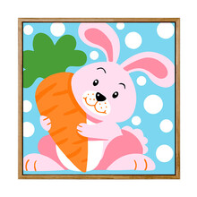 diy数字油画小尺寸简单填充油彩画儿童房卡通动漫地摊货源 兔 20*20订