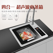 德国逸臣智能水槽洗碗机嵌入式蒸汽电蒸箱家用超声波清洗消毒一体全自动果蔬肉类消毒清洗机预防新冠 单槽竖屏蒸汽超声波款
