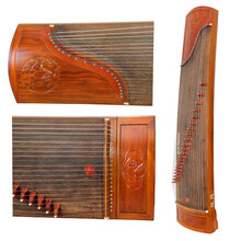 龙凤古筝 黄花梨雕刻专业演奏筝（汉龙汉凤）【定制】