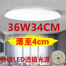 灯具客厅灯现代简约卧室吸顶灯房间大灯 led吸顶灯卧室灯现代简约客厅灯过道走廊卫生间厨房阳台灯具 全白36W34CM白光限购一个