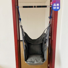 儿童荡秋千室内家用小孩哄娃神器吊椅门框免打孔户外布袋吊床生日礼物抖音网红同款 英伦灰升级吊椅+单杠套餐 单杠尺寸62-100