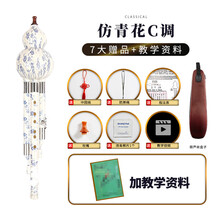 伊薇葫芦丝 乐器 初学成人儿童学生初学者c调降b调自学入门胡芦丝 仿青花C调【7大品+资料】