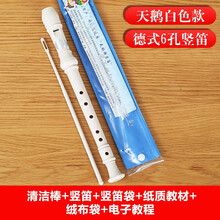 天鹅 8孔竖笛 儿童学生初学竖笛 六孔八孔树脂彩色笛子课堂入门竖笛 学校乐器 【拍下打折】6孔白色+礼+绒布袋