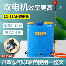 依能 高压电动喷雾器农用双核双泵大功率背负式锂电多功能打药机消毒防疫喷雾机打农药 20L16AH锂电双泵+50喷枪