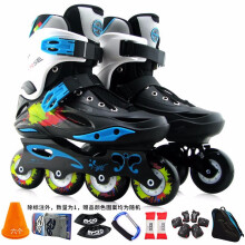 费斯 M1成人溜冰鞋成年轮滑鞋直排旱冰鞋男女大学生 M1黑色+护具+包+赠品 35