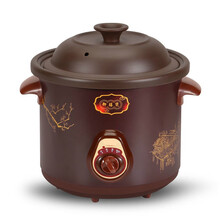 全自动电炖锅煲汤锅电砂锅家用养生锅宝宝熬煮粥锅陶瓷炖汤电炖盅铉工 黑紫砂【机械款】手动开关 4.5升【适用4-6人】