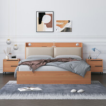 德力仕  床  板式床   北欧气动高箱床1.8米双人床现代简约小户型板式床收纳床1.5储物床 床+20CM椰棕床垫 1800mm*2000mm