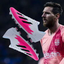 梅西足球鞋男成人X19.1FG长钉儿童碎钉tf训练鞋女AG小李子猎鹰20 X19长钉粉色 42