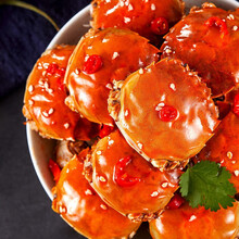 香辣蟹即食罐装熟食小螃蟹全母大闸蟹麻辣海鲜零食 350克公母1罐装