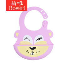 吃饭围兜宝宝硅胶饭兜水婴幼儿立体围嘴软儿童小孩大号免洗gyl 粉色子