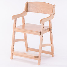 优本黛   儿童学习椅升降餐椅可调节学习椅书桌椅宝宝家用实木写字椅子 新全实木原木(无垫子)