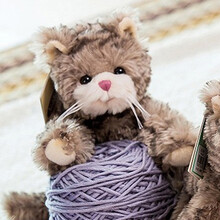 伽百利 /Gabriel欧式毛绒玩具灰猫粉棕鼻子 可爱萌猫咪公仔送女生朋友儿童节日陪伴礼物 W561A灰猫(粉鼻子）