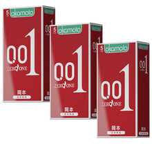冈本避孕套情趣0.01安全套男用计生用品套套超薄001超薄5片装成人用品 进口 冈本001五只装3盒