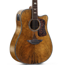 DO加振电箱吉他面单板民谣吉他初学者学生41男40女入门练习指弹唱表演电木两用共震吉它加震无线乐器 41寸复古色亮光（电箱款） 41