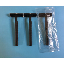 酒店宾馆一次性刮浴场手动剃须刀须刨浴池浴室澡堂胡子刀 黑圆不锈钢刮胡刀