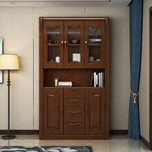 香郡美林 实木书柜带转角自由组合家用书房带玻璃门书房办公多功能储物文件柜二三四五六门 三门书柜