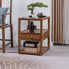 寻古红木家具非洲鸡翅木（学名：非洲崖豆木）边桌茶几实木新中式茶水柜储物柜小茶台角几柜Q B款：长45*宽55*高65cm