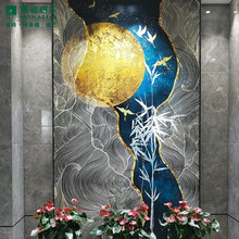 蒙娜丽莎瓷砖佛山9001800陶瓷薄板中式轻奢玄关背景墙180270客厅花鸟金色旋律 900*1800/1.62方