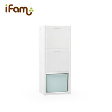 韩国进口 IFAM 3层模块收纳柜整理柜diy组合柜门拼接收纳柜扩展柜 单排-雾蓝色