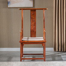 苏汀小镇红木家具非洲花梨（学名：刺猬紫檀）官帽椅三件套靠背椅实木新中式办公椅太师椅茶桌椅扶手椅Q 单个：长58*宽48*坐高46（总高115）cm