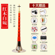 管艺 红木乌木唢呐乐器全套ABCDF调唢呐民族乐器成人初学演奏锁啦喇叭 红木D调白碗【10种赠品】