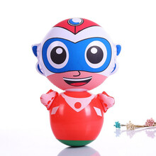 小号35cm充气不倒翁气球气棒儿童充气玩具幼儿园道具 红白色 开心超人