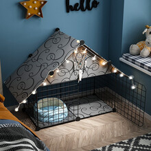 蔻丝小猫笼幼猫笼子猫别墅家用室内猫舍超大自由空间小型猫咪猫窝 【别墅款-黑】2格 小猫笼