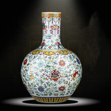 カタログギフトも！ 省胎七宝 時代 中国 透胎七宝 省胎七宝 天球瓶