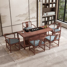 壹设新中式实木茶桌椅组合现代简约茶台茶几家具会所茶室泡茶桌茶楼功夫茶桌椅办公室茶艺桌实木家具全屋定制 主椅