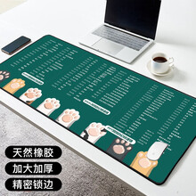 雷真鼠标垫办公快捷键超大加厚ps excel cad快捷键大全鼠标垫全套桌垫 绿色办公软件 300*800*5MM