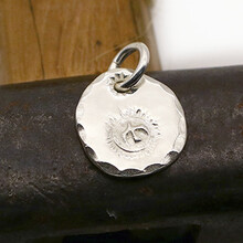 s925纯银吊坠小银饼手作印第安挂件吊牌男女潮人项链个性配饰 l号 切